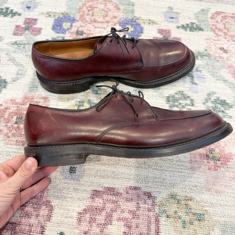 Allen Edmonds Brentwood Oxford Burgundy Shoes Size 12D Business Formal Preppy